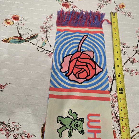 Grateful Dead Fringed Tour Scarf "What A Long Strange Trip Its Been"Dancin Bears - Picture 8 of 16